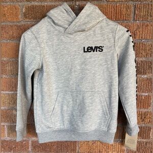 Levi's Gray Logo Hoodie Sweatshirt Boys Size 5-6 NWT